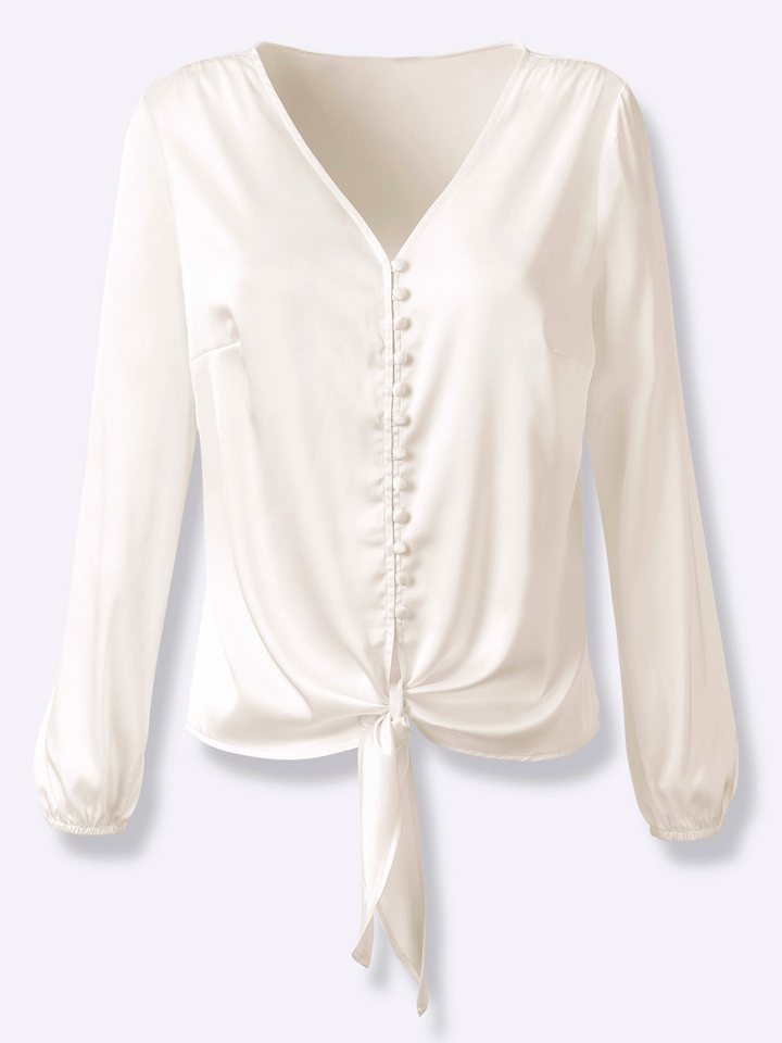 creation L Klassische Bluse Satin-Bluse Langarm – Bild 3 von 3