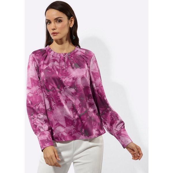 creation L Klassische Bluse Satin-Bluse Langarm
