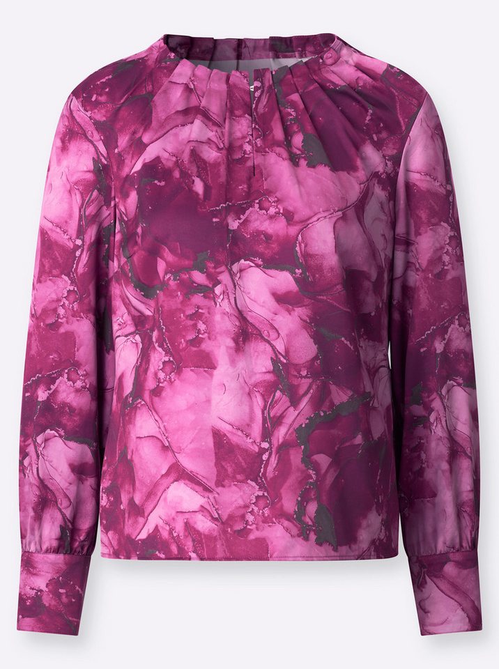 creation L Klassische Bluse Satin-Bluse Langarm – Bild 3 von 5