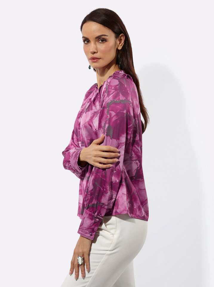 creation L Klassische Bluse Satin-Bluse Langarm – Bild 5 von 5