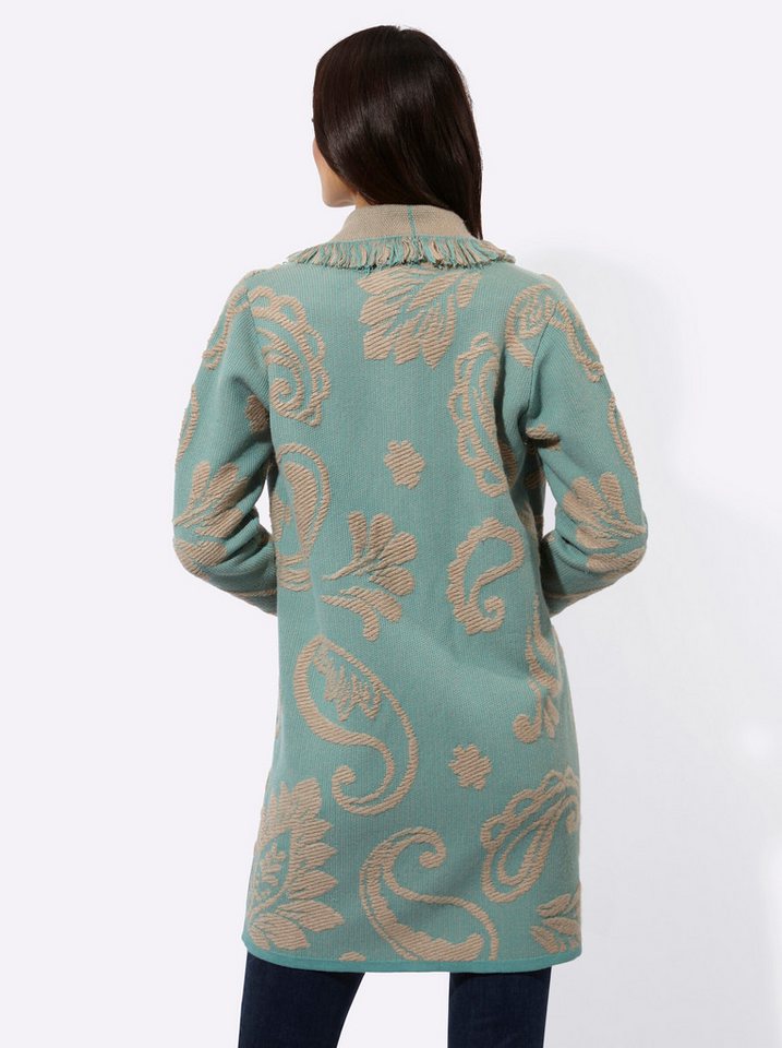 creation L Strickjacke Jacquard-Strickjacke Langarm Feinstrick – Bild 2 von 5