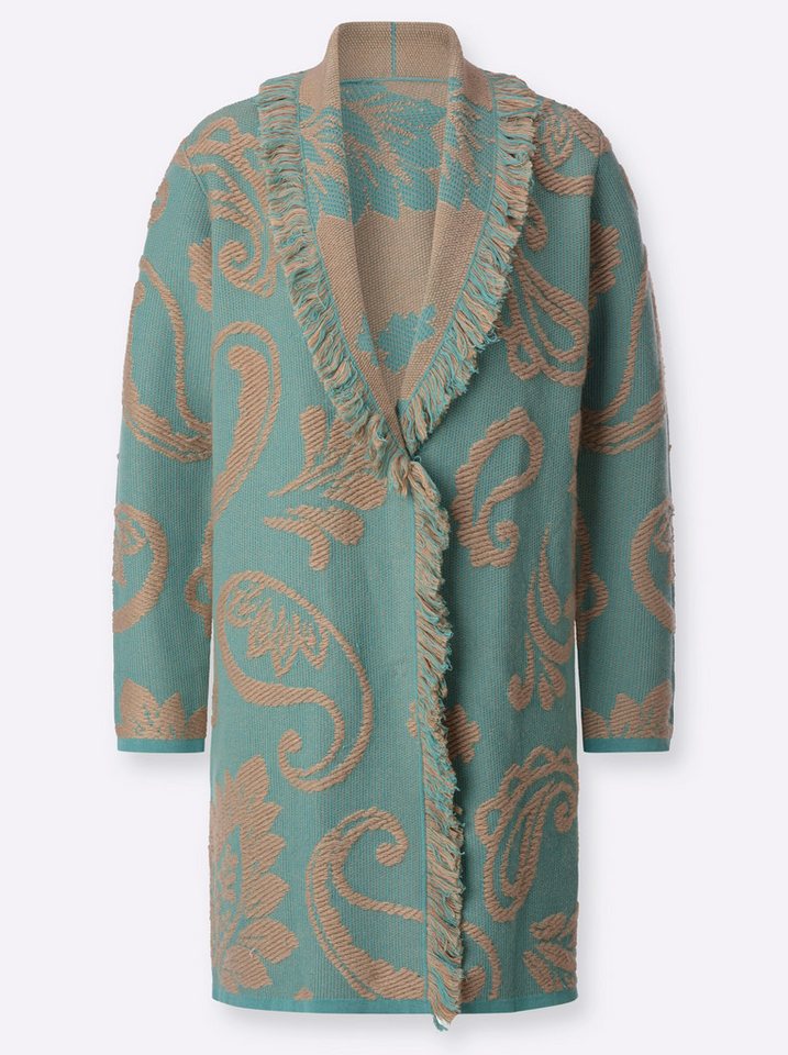 creation L Strickjacke Jacquard-Strickjacke Langarm Feinstrick – Bild 3 von 5