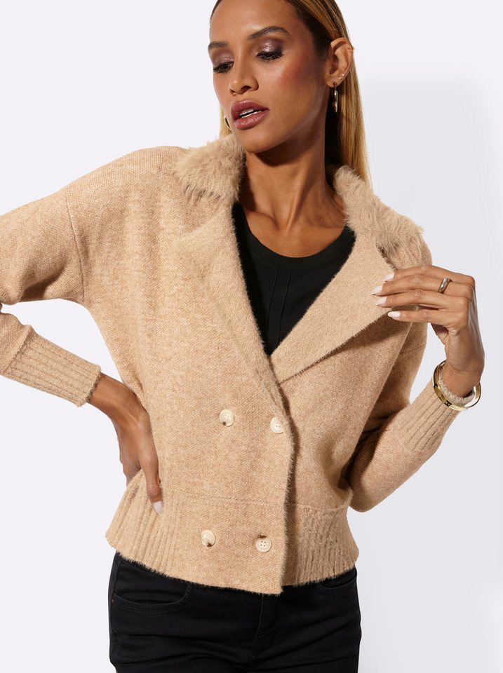 creation L Strickjacke Strickblazer Langarm Jacquard – Bild 5 von 5