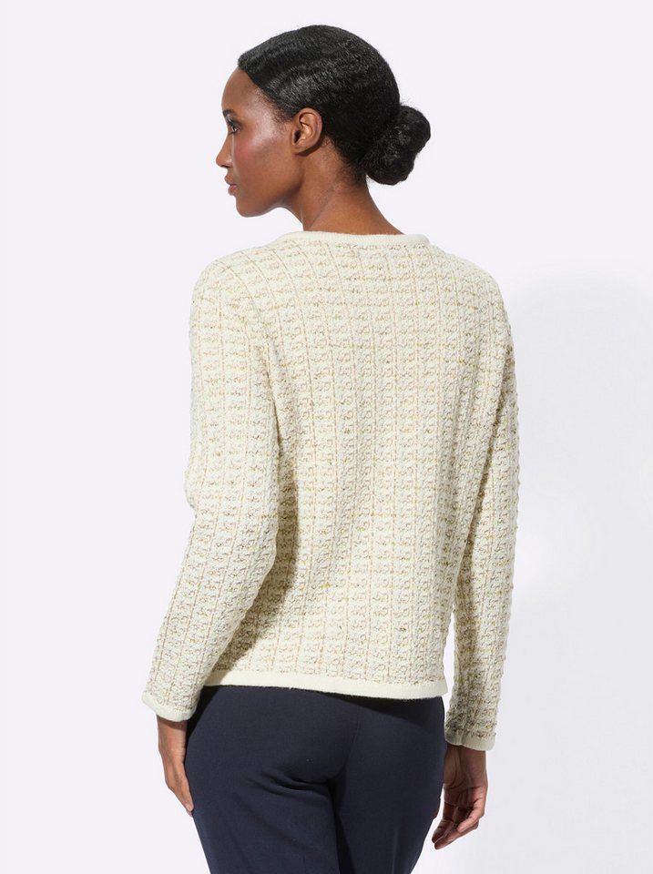 creation L Strickjacke Woll-Mix-Strickjacke Langarm Materialmix – Bild 2 von 4