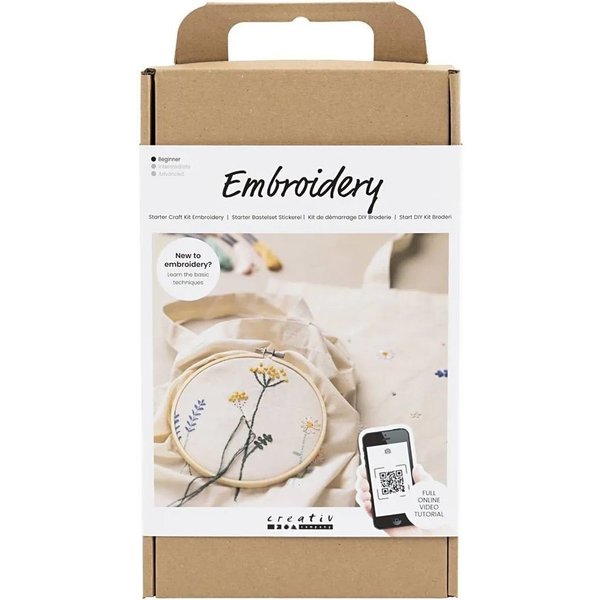 creativ company Kreativset Starter Set Sticken, Blumen-Beutel