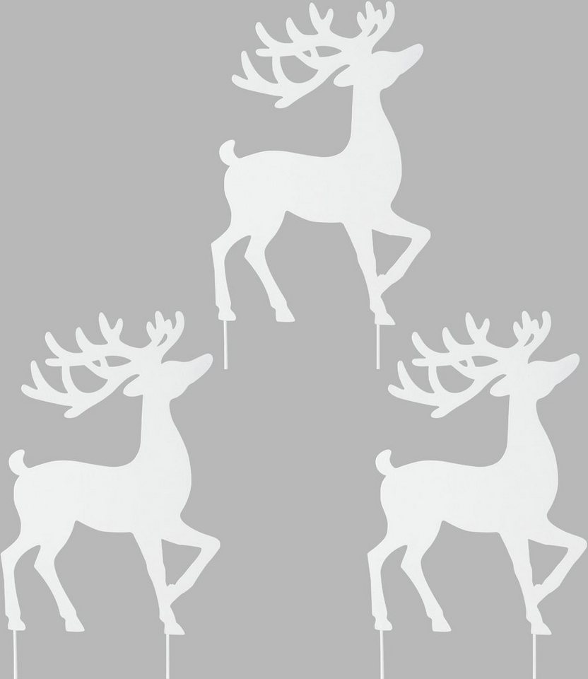 Creativ deco Weihnachtsfigur Weihnachtsdeko (2 St), Hirsch zum Stecken – Bild 3 von 5