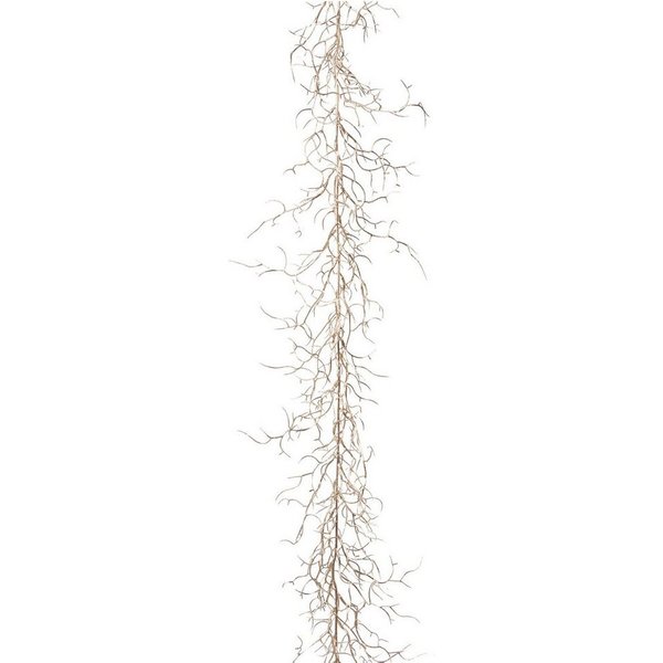 Winterliche Kunstpflanze Weihnachtsdeko, Weihnachtsgirlande Dornen, Creativ deco, Girlande, champagnerfarben, Länge 184 cm