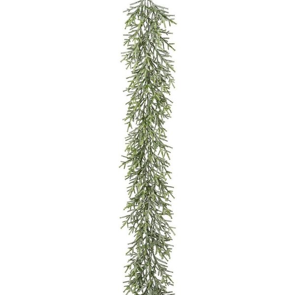Winterliche Kunstpflanze Weihnachtsdeko, Weihnachtsgirlande Fichte, Creativ deco, Girlande aus Minizweigen in geeister Optik, Länge 180 cm