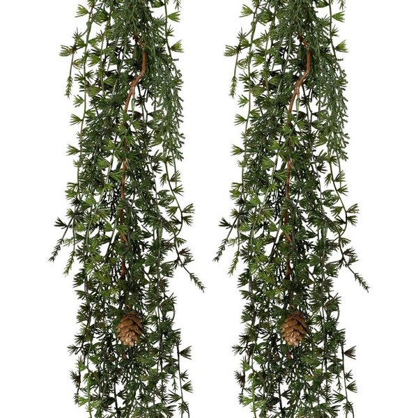Winterliche Kunstpflanze Weihnachtsdeko Lärche, Creativ deco, Höhe 125 cm, Ranke im 2er Set, Länge 125 cm