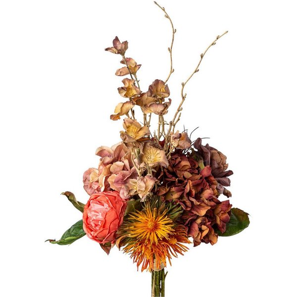 Kunstblumenstrauß Blumen-Mix-Bouquet, Creativ green, Höhe 58 cm, in Trockenblumen-Optik