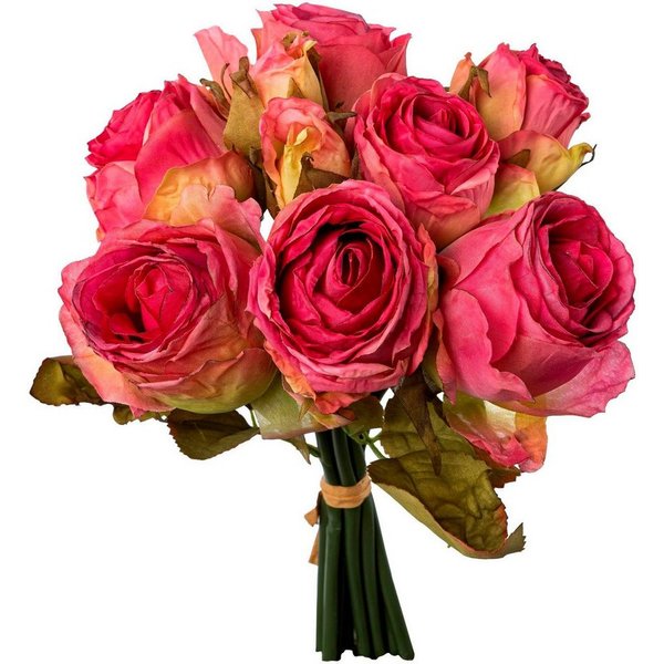 Kunstblumenstrauß Rosenbouquet Bouquet, Creativ green, Höhe 29 cm