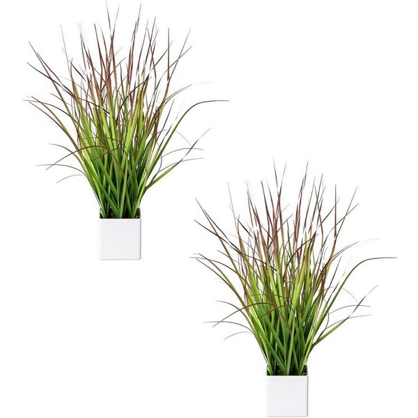 Kunstgras Blutgras, Creativ green, Höhe 46 cm, im weißen Kunststofftopf