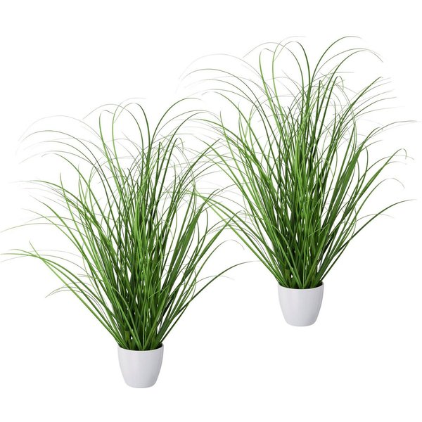Kunstgras Grasbusch, Creativ green, Höhe 50 cm, 2er Set, im dekorativen Kunststofftopf