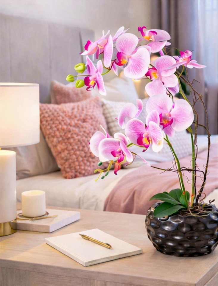 Kunstorchidee Kunstpflanze Orchidee Orchidee, Creativ green, Höhe 55.00 cm, im Keramiktopf – Bild 5 von 5