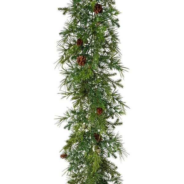 Winterliche Kunstpflanze Weihnachtsdeko, Weihnachtsgirlande Zeder, Creativ green, Girlande mit Zapfen, 187 cm