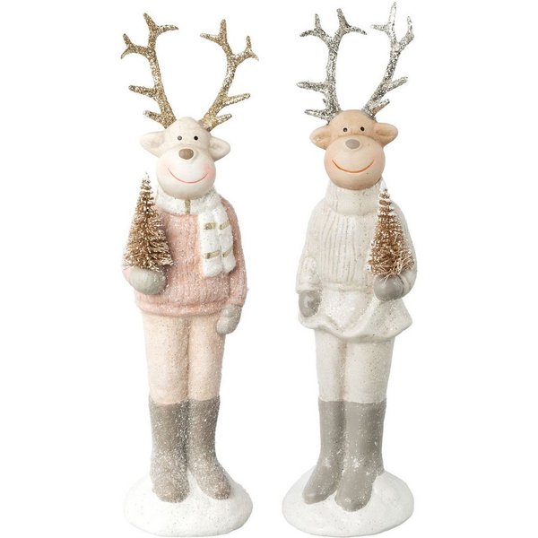 Creativ home Weihnachtsfigur Hirsch (2 St), mit dezentem Glitzer-Finish