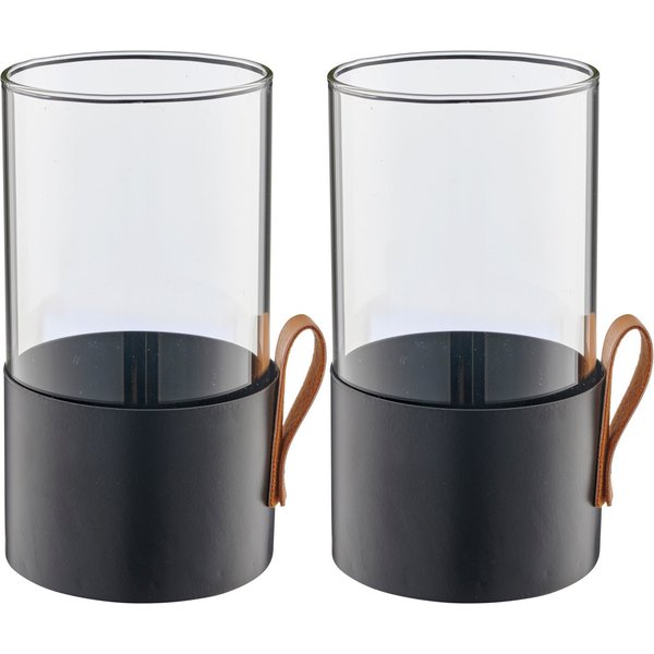Creativ home Windlicht Windlicht (2 St), mit Lederhenkel
