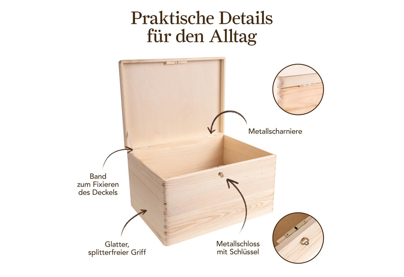 Creative Deco Aufbewahrungsbox mit Deckel und Schlüssel – Bild 5 von 5