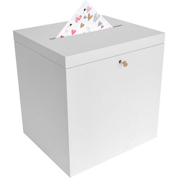 Creative Deco Dekokiste Kartenbox Hochzeit 29x25x30 cm Geschenkkarten Box Geldbox Briefbox