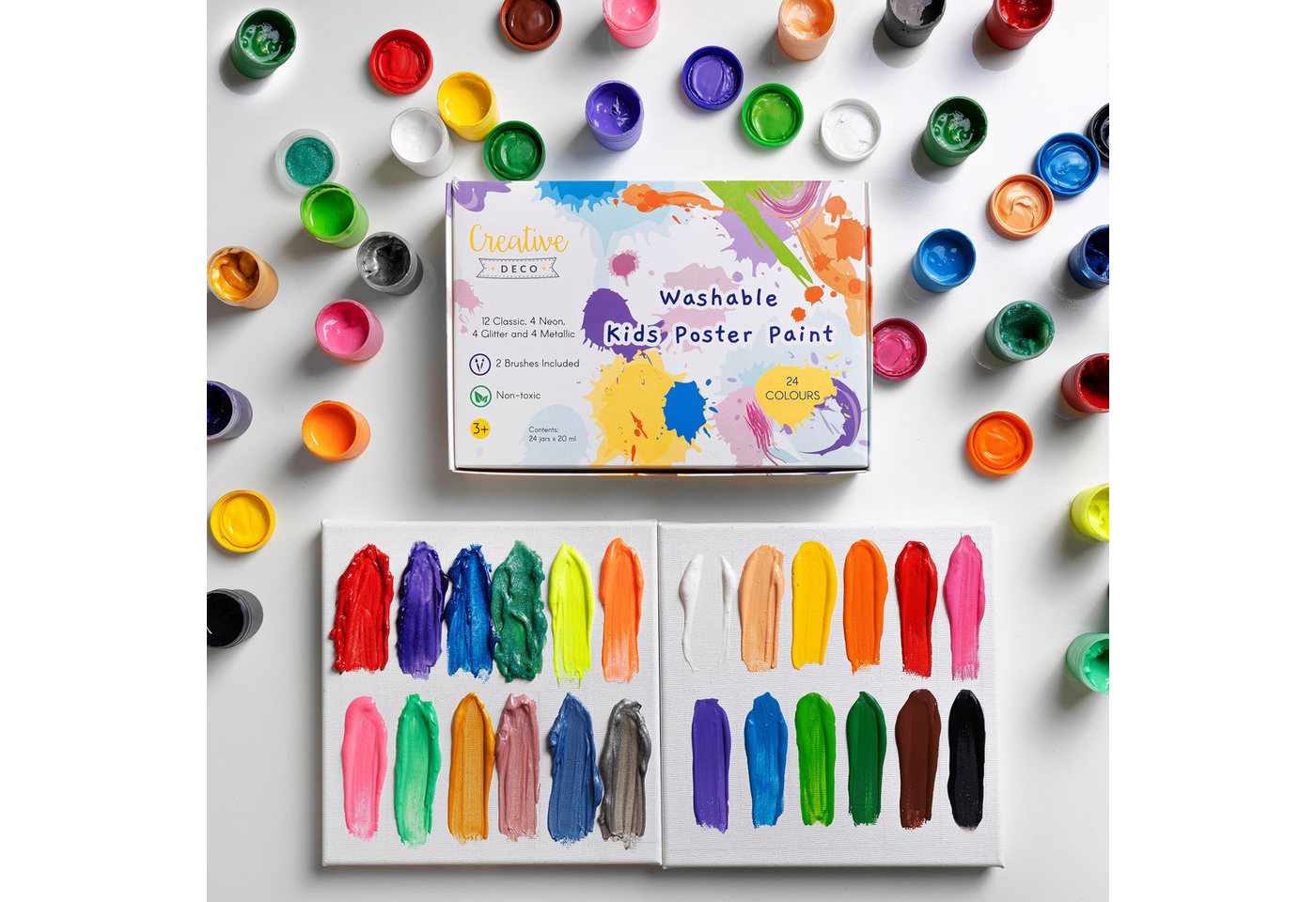 Creative Deco Fingerfarbe Fingerfarben Kinder Ungiftig Bastelfarben, auf Wasserbasis – Bild 2 von 4