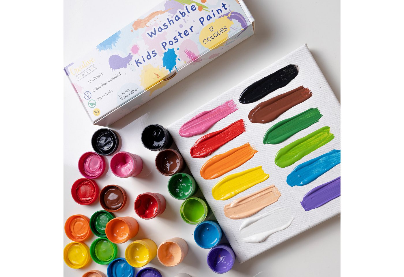Creative Deco Fingerfarbe Fingerfarben Kinder Ungiftig Bastelfarben, auf Wasserbasis – Bild 2 von 5