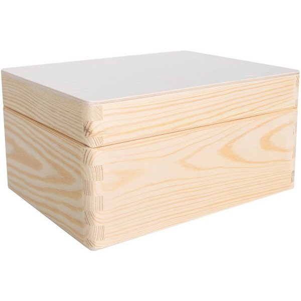 Creative Deco Holzkiste Holzkiste mit Deckel 19,5 x 15 x 10 cm