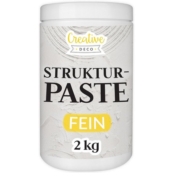 Creative Deco Malpaste Strukturpaste 2 kg Weiße Spachtelmasse für Acrylmalerei Modellierpaste