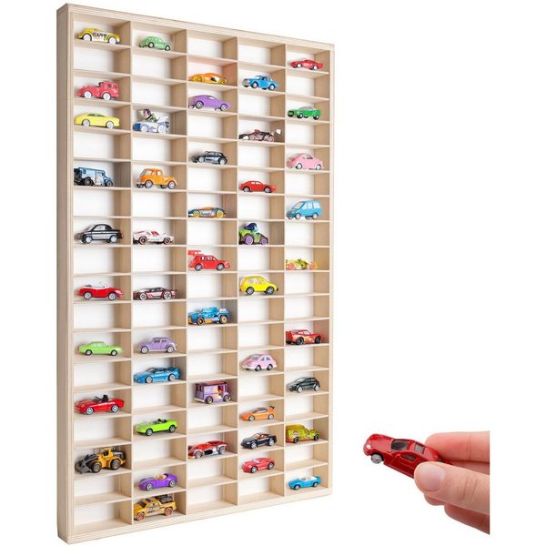 Creative Deco Schubladenbox Setzkasten Holz Sammlervitrine für 90 Autos verstellbar