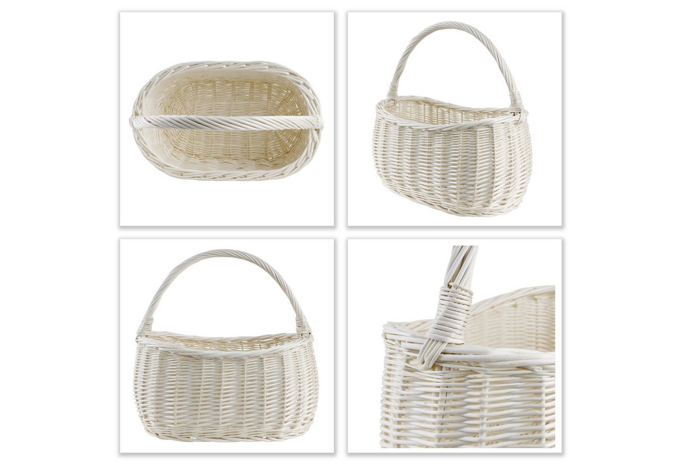 Creative Home Weidenkorb Einkaufskorb Weidenkorb mit Henkel 45 x 26 x 41 cm (2 cm) – Bild 5 von 5