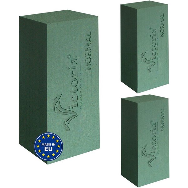 Creativery Bastelmoos, Nass Steckschaum Ziegel 23x11x7,5cm für Frischblumen 3er Set