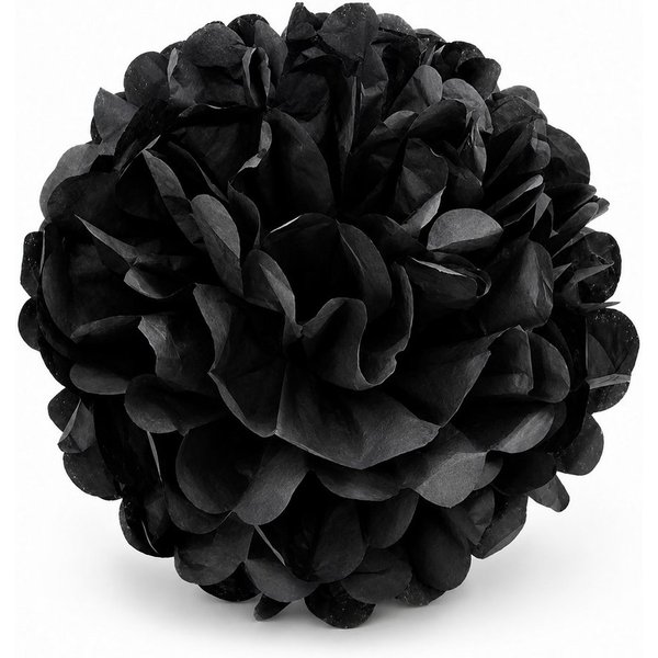 Creativery Pompon, Pompon 20cm Papier 1 Stück Schwarz