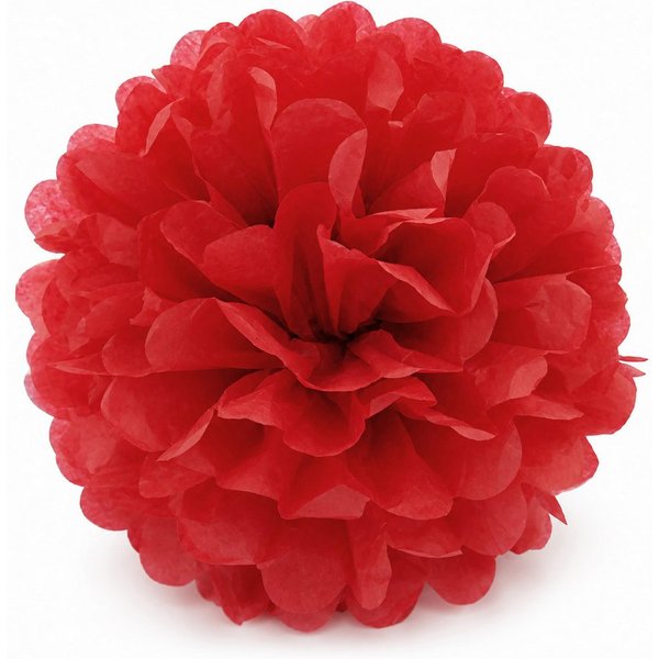 Creativery Pompon, Pompon 25cm Papier 1 Stück Rot