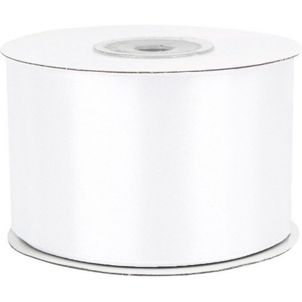 Creativery Satinband, Satinband 50mm x 25m Rolle Weiß