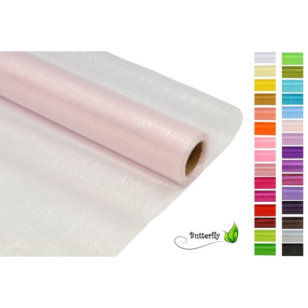 Creativery Stoff, 9m Rolle Organza 36cm CRYSTAL