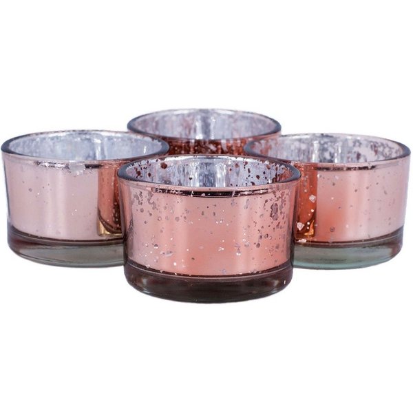 Creativery Teelichthalter, Teelichtgläser klein 51x33mm rosegold 4er Set
