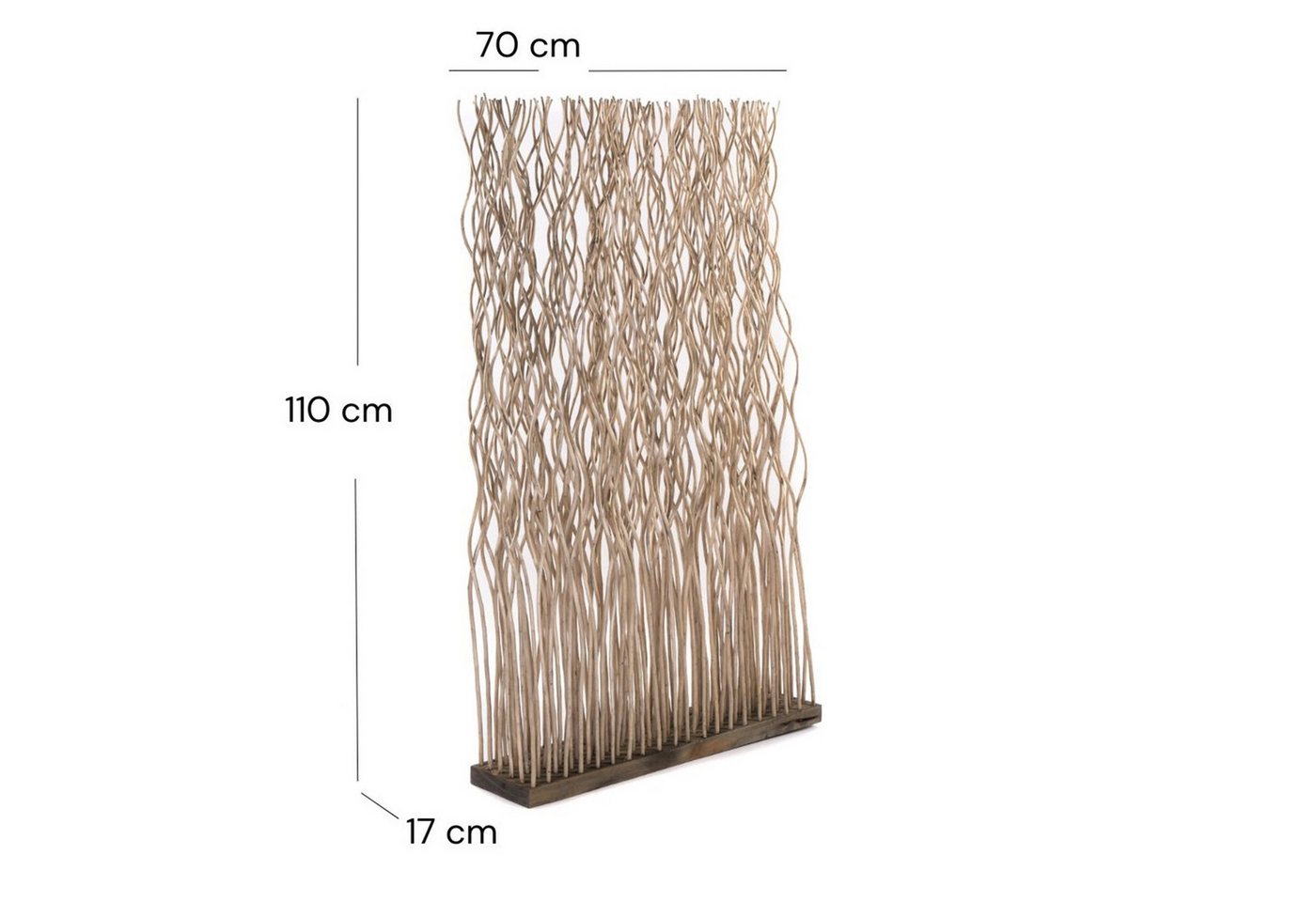 CREEDWOOD Paravent RAUMTEILER "KINKI", Weidenholz, 110x70 cm, Zweige Paravent Sichtschu – Bild 2 von 5