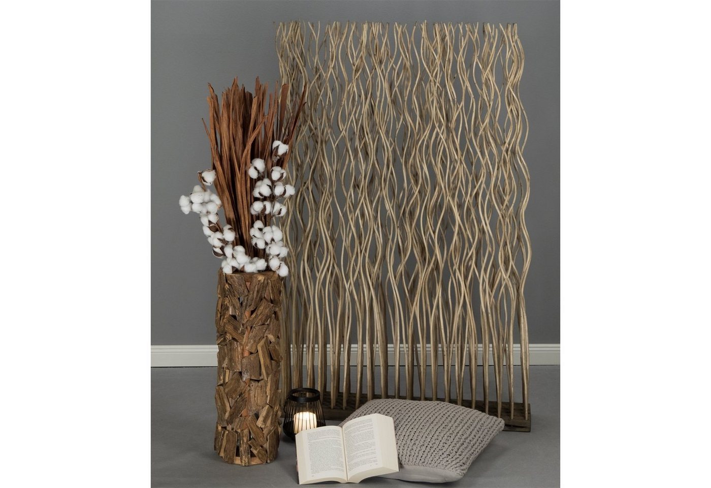 CREEDWOOD Paravent RAUMTEILER "KINKI", Weidenholz, 110x70 cm, Zweige Paravent Sichtschu – Bild 3 von 5