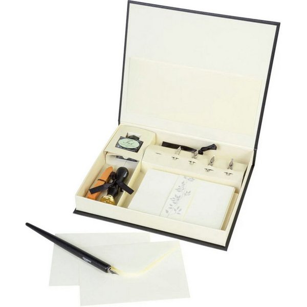 Crelando Kalligraphie-Stift Kalligraphie Set 30 teilig mit Federhalter Tinte und Siegelstempel, (Kalligraphie-Set, 30-tlg., 30-teiliges Komplettset), Mit Federh