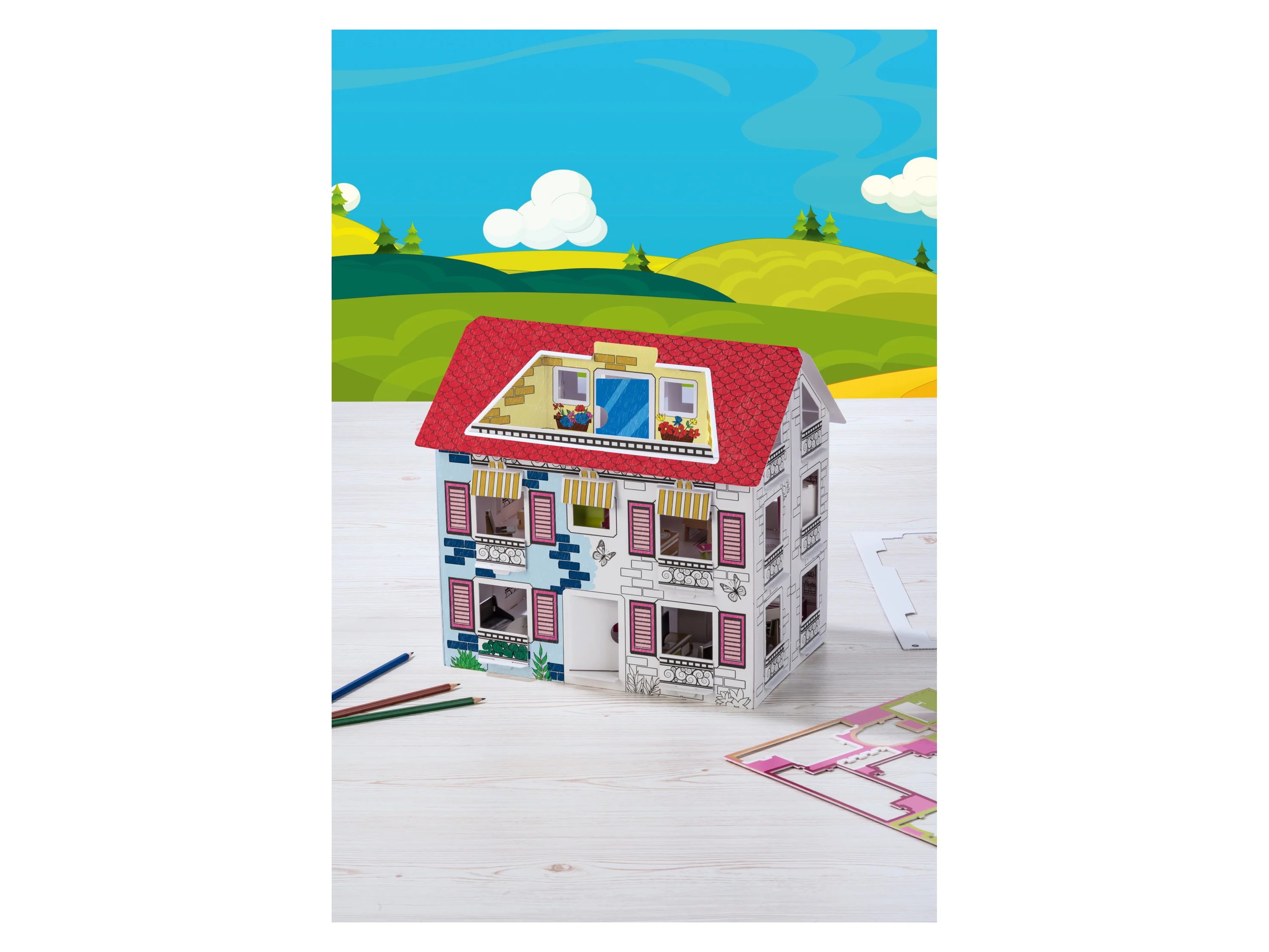 CRELANDO® Puppenhaus-Bastelset – Bild 2 von 4