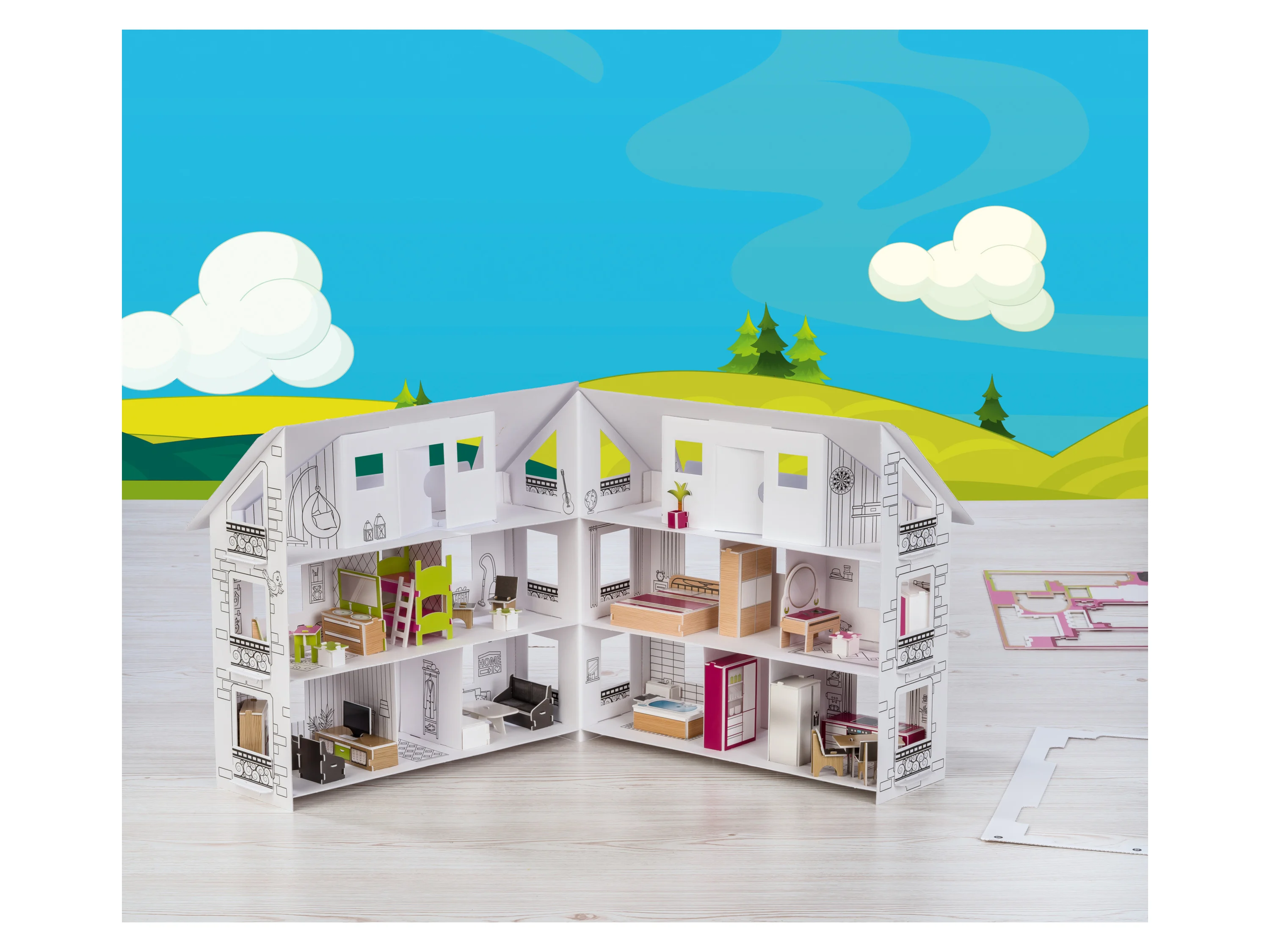 CRELANDO® Puppenhaus-Bastelset – Bild 3 von 4