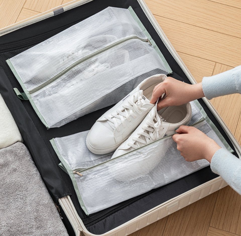 Creliv Schuhbeutel Schuhtasche 5er Set, wasserdicht, mit Reißverschluss, Ideal für Reise, Sport, Freizeit, Arbeit und zuhause – Bild 3 von 5