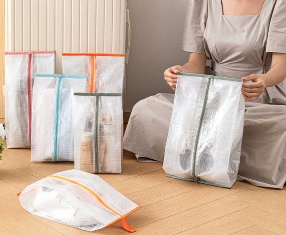 Creliv Schuhbeutel Schuhtasche 5er Set, wasserdicht, mit Reißverschluss, Ideal für Reise, Sport, Freizeit, Arbeit und zuhause – Bild 5 von 5