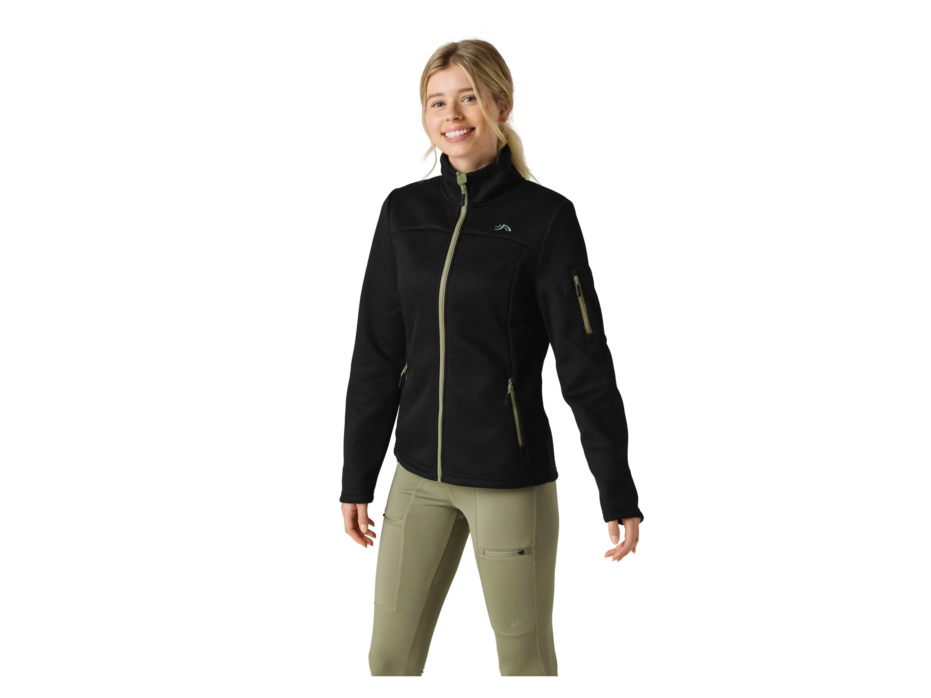 CRIVIT Damen Jacke Strickfleece (Schwarz, M(40/42)) – Bild 2 von 3