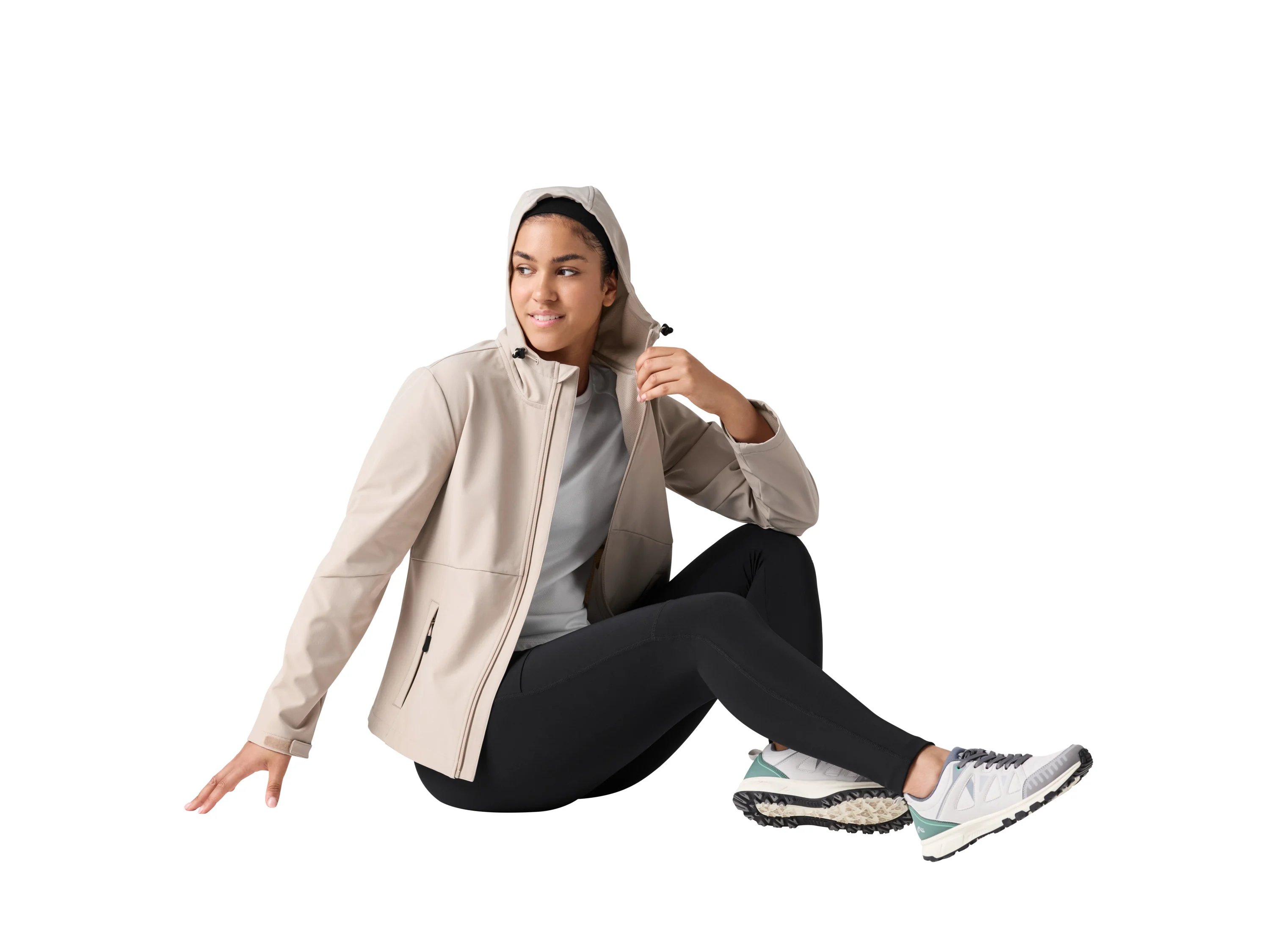 CRIVIT Damen Softshelljacke Outdoor (Grau, XS (32/34)) – Bild 2 von 3