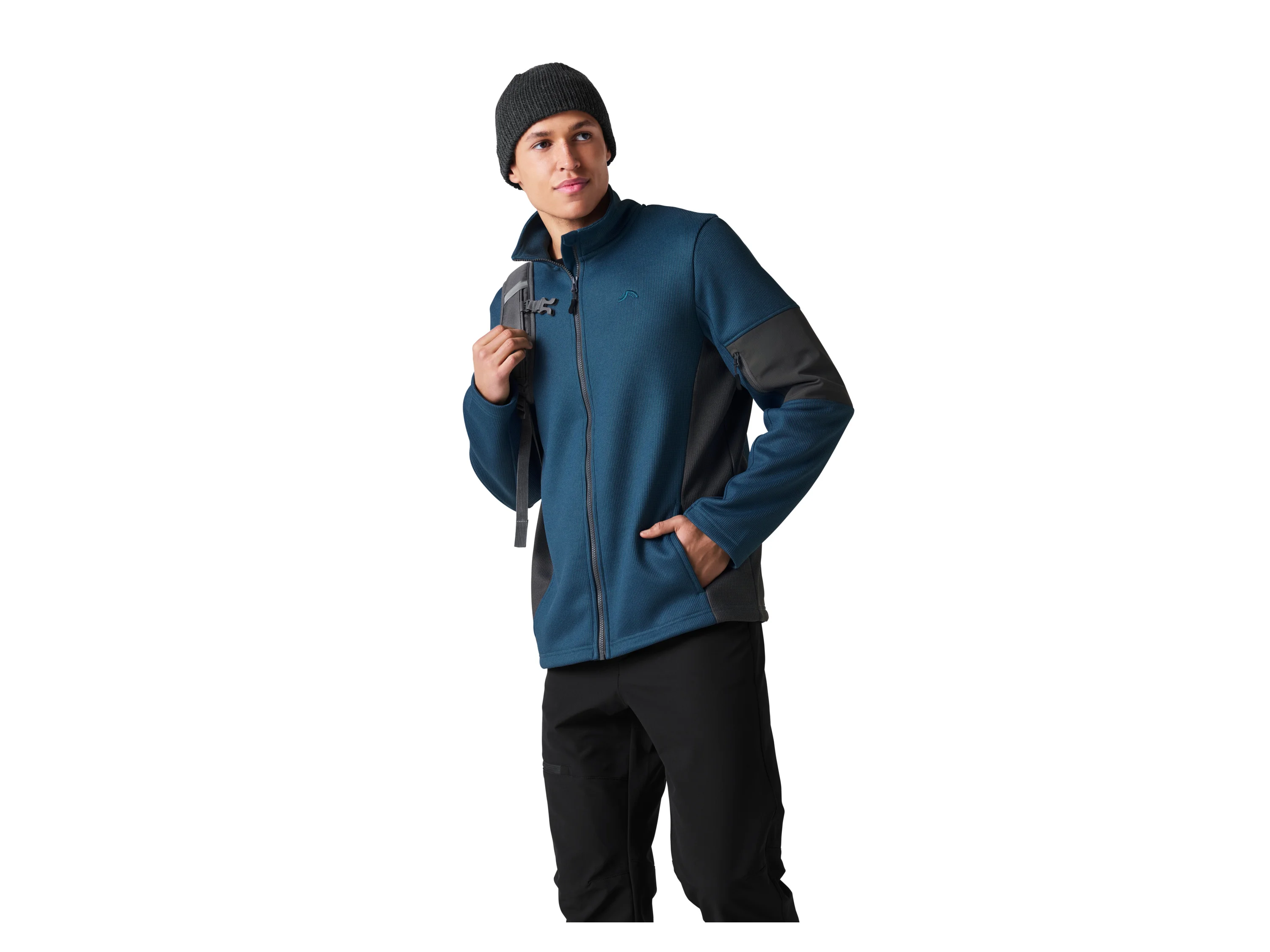 CRIVIT Herren Strickfleecejacke (Blau, L (52/54)) – Bild 2 von 4