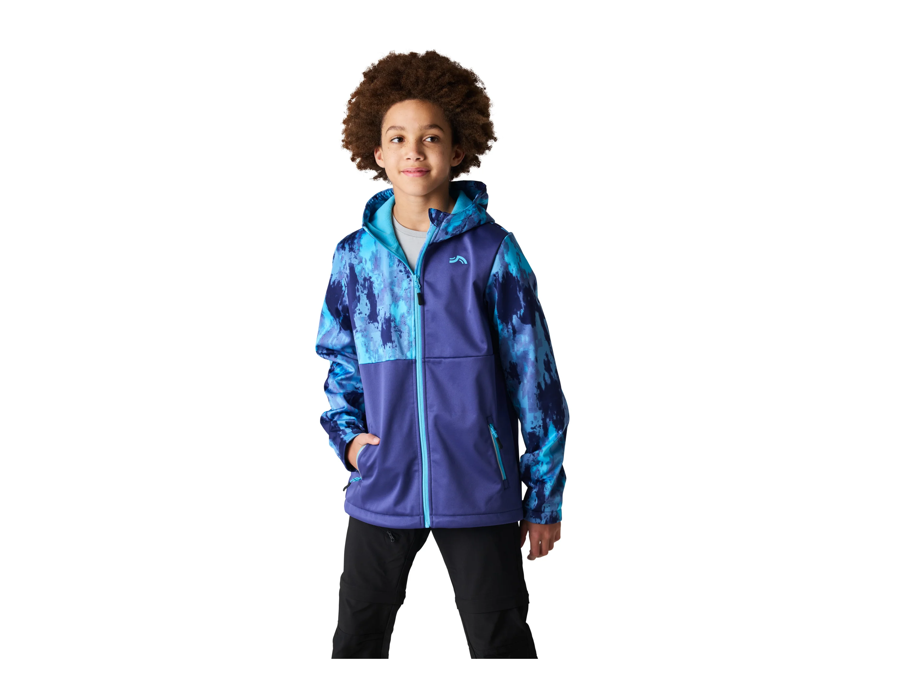 CRIVIT Kinder Softshelljacke (Gemustert/blau, 158/164) – Bild 2 von 4