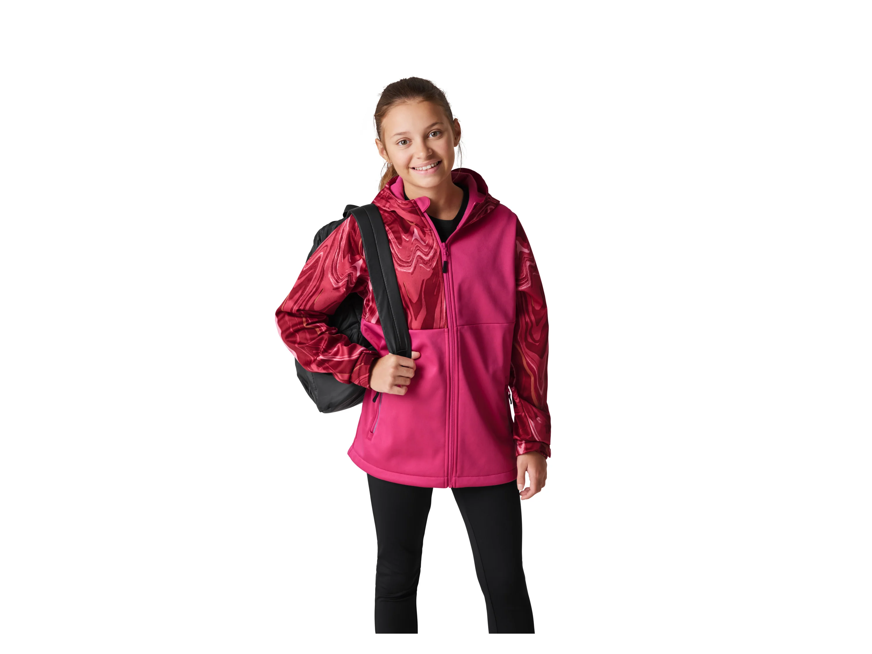 CRIVIT Kinder Softshelljacke (Gemustert/pink, 134/140) – Bild 2 von 4