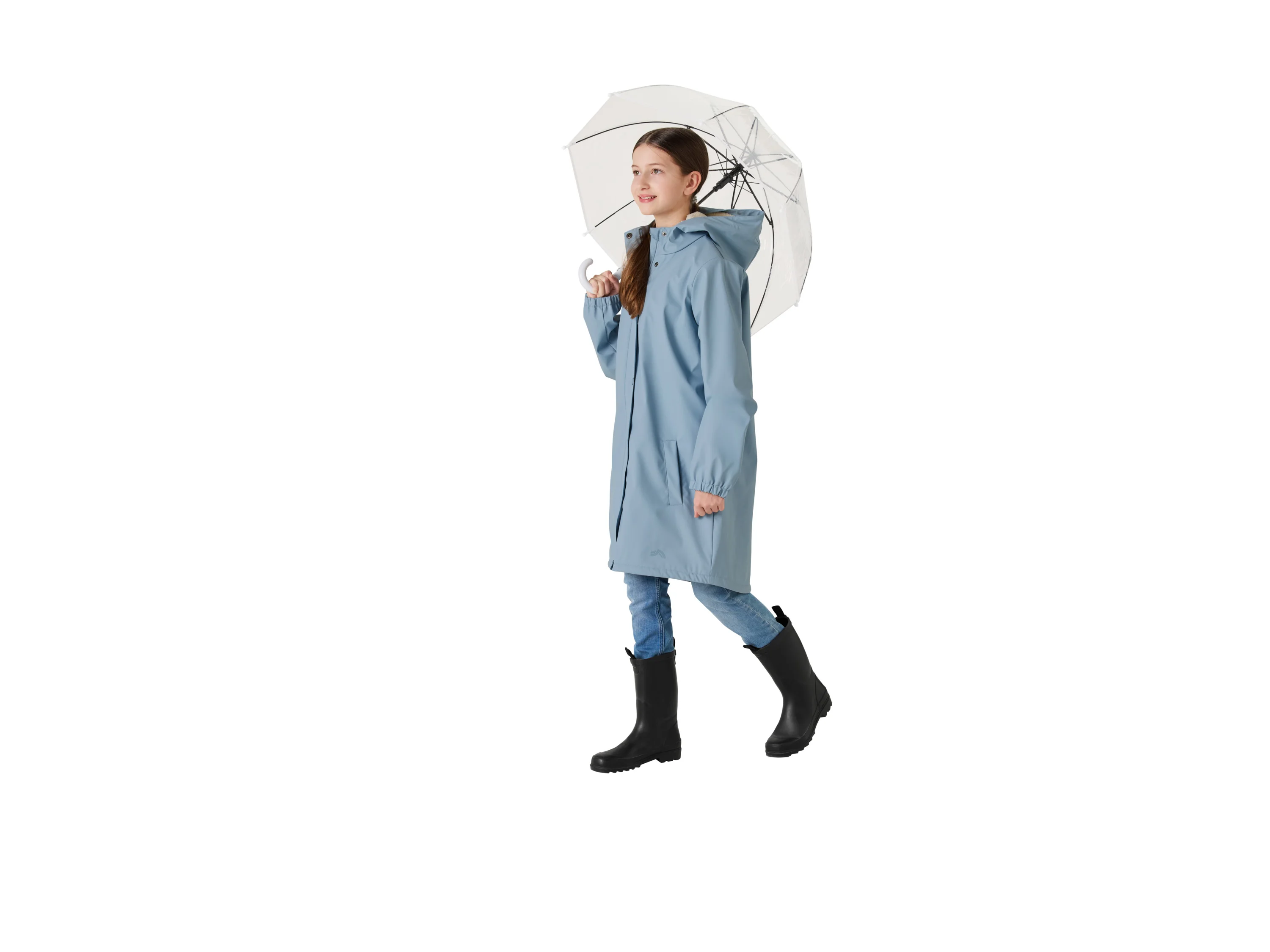 CRIVIT Kinder Thermo-Regenjacke, mit Teddyfutter (Blau, 122/128) – Bild 4 von 4