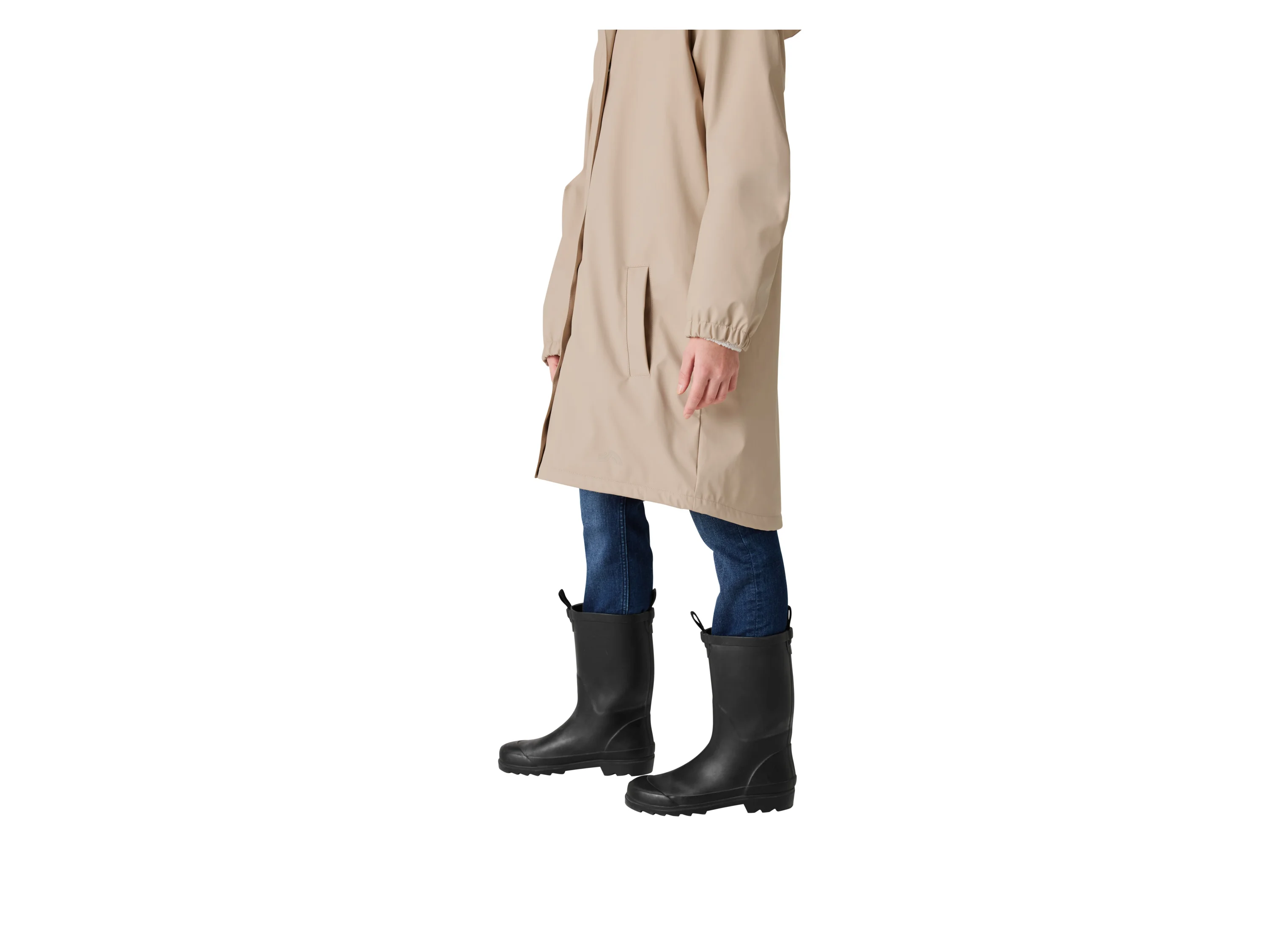 CRIVIT Kinder Thermo-Regenjacke, mit Teddyfutter (Beige, 122/128) – Bild 3 von 4