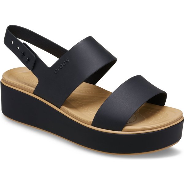 Crocs Brooklyn Matte Wrap Low Wedge Plateausandale Sommerschuh, Sandalette, Riemchensandale mit Softfußbett